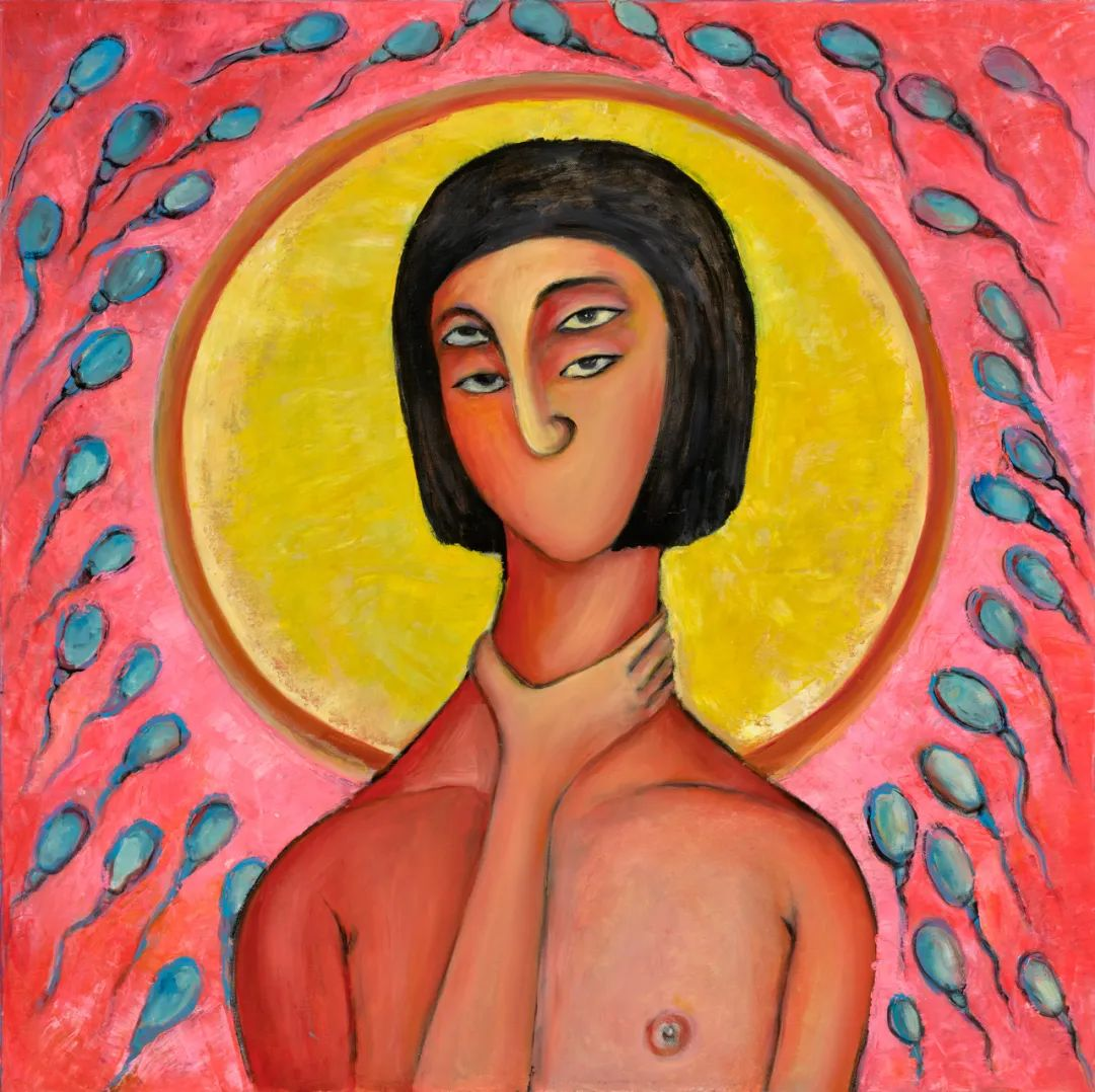 古里果《凝视生长》系列·布面油画·80×80cm